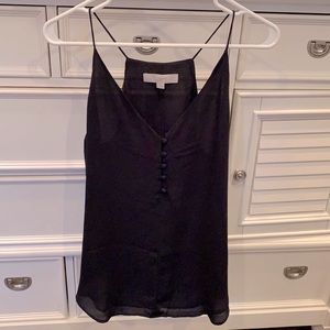 Button closure v-neck tank top